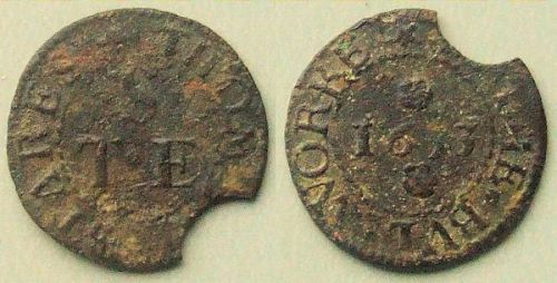A farthing token of Thomas Stares in the Bulwark, Tower Hill
