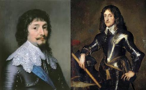 Portraits of the Palsgraves Frederick (left) & Charles Louis (right)