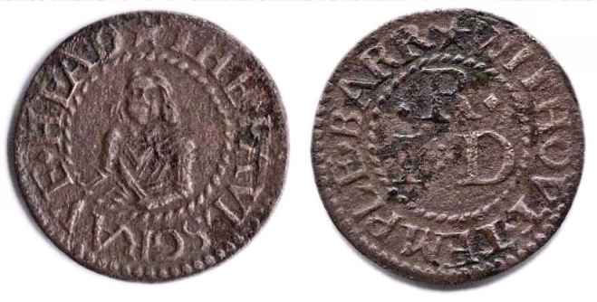 A farthing token from the Palsgrave's Head tavern, Temple Bar Without