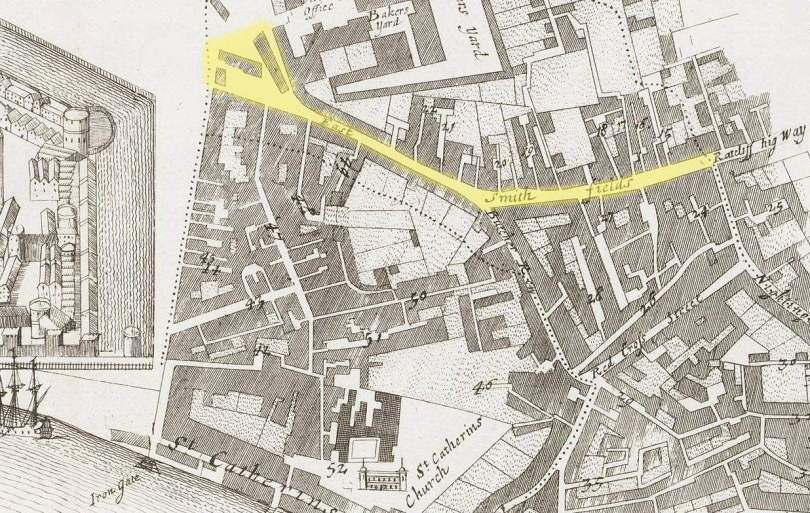 East Smithfield district of London (1720)