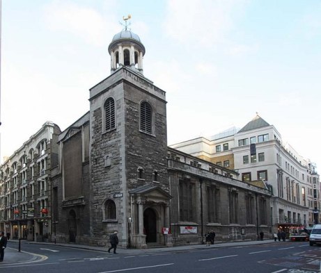 The Parish Church of St Katharine Cree at the junction of Chreechurch Lane and Leadenhall Street in the Aldgate Ward of the city.