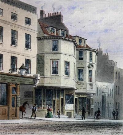The Blue Boar's Head in King Street - A mid 19th century view of the inn post its re-building in the mid 18th century.