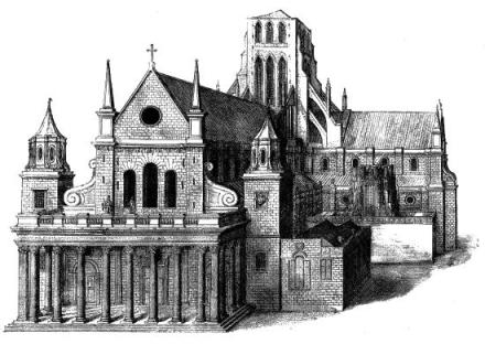 The Parish Church of St. Gregory's by St. Paul's which was located located at the south-west end of old St. Paul's Cathedral in the City of London before both were destroyed in the Great Fire of September 1666