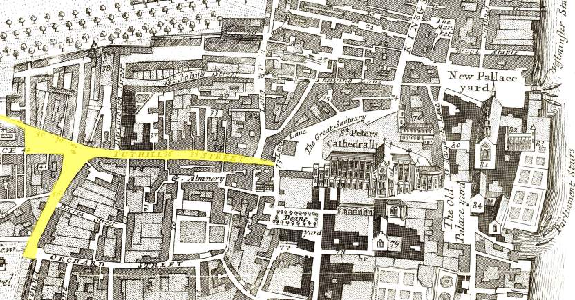 The location of Tothill Street , Westminster (1720)