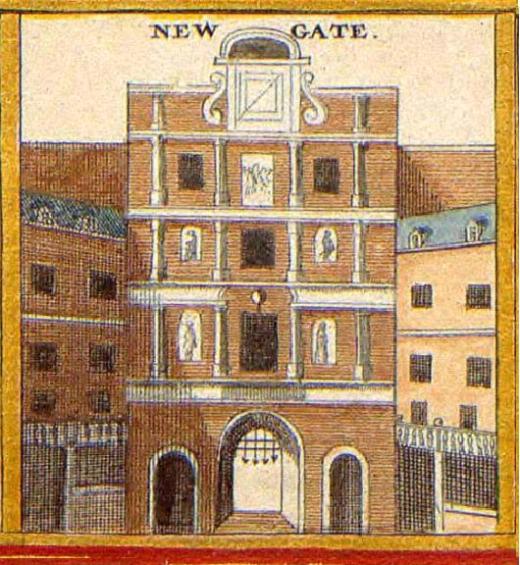 The Newgate entrance to the City of London from an engraving by Wenceslaus Hollar (c.1650)