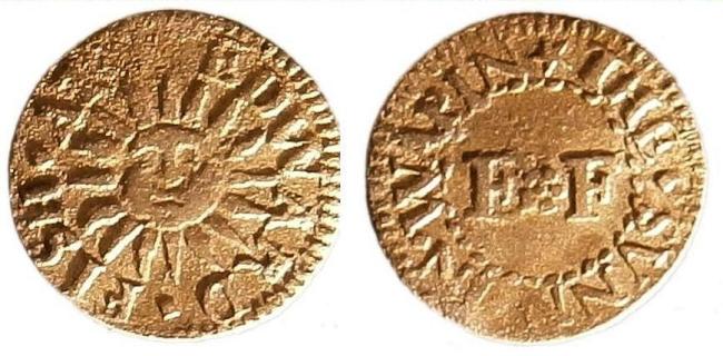 A farthing token issued in the name of the Edward Fish of Wapping