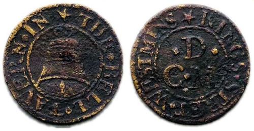 A farthing token of the Bell Tavern, King Street, Westminster