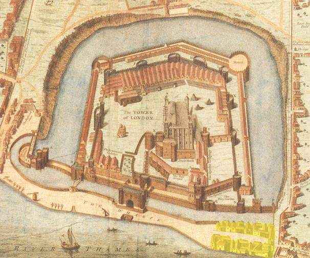 The Liberty of the Tower of London from Haiward’s and Gascoyne’s survey of the Tower (1597)