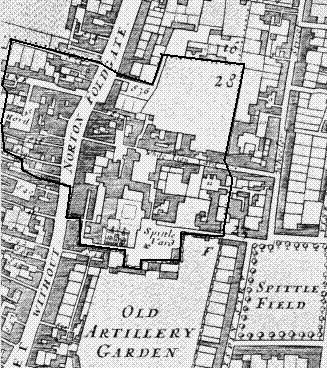 A plan of the Liberty of Norton Folgate (1682)