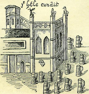 The depiction of the "Little Conduit" in West Cheapside from a print of 1585.